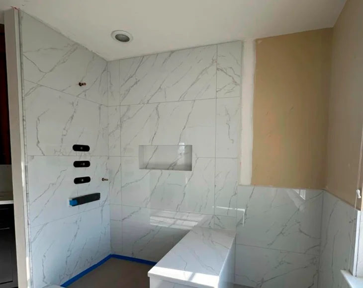 bathroom-renovation-before-shower-new-jersey Bathroom shower before renovation in New Jersey with unfinished walls