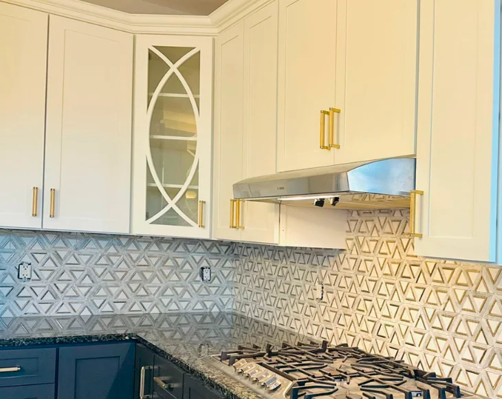 Kitchen remodeling after in New Jersey with modern backsplash and cabinets by Ori Home Improvement