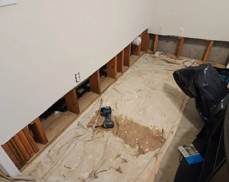 water-damage-before-repair-new-jersey Water damage area before repair in New Jersey residential property