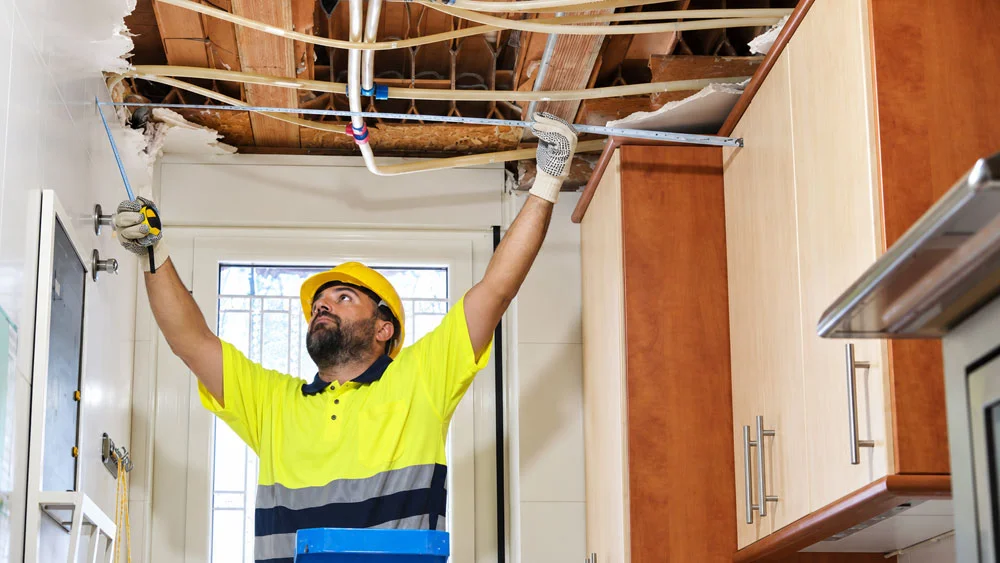 Water damage restoration in New Jersey home after flooding